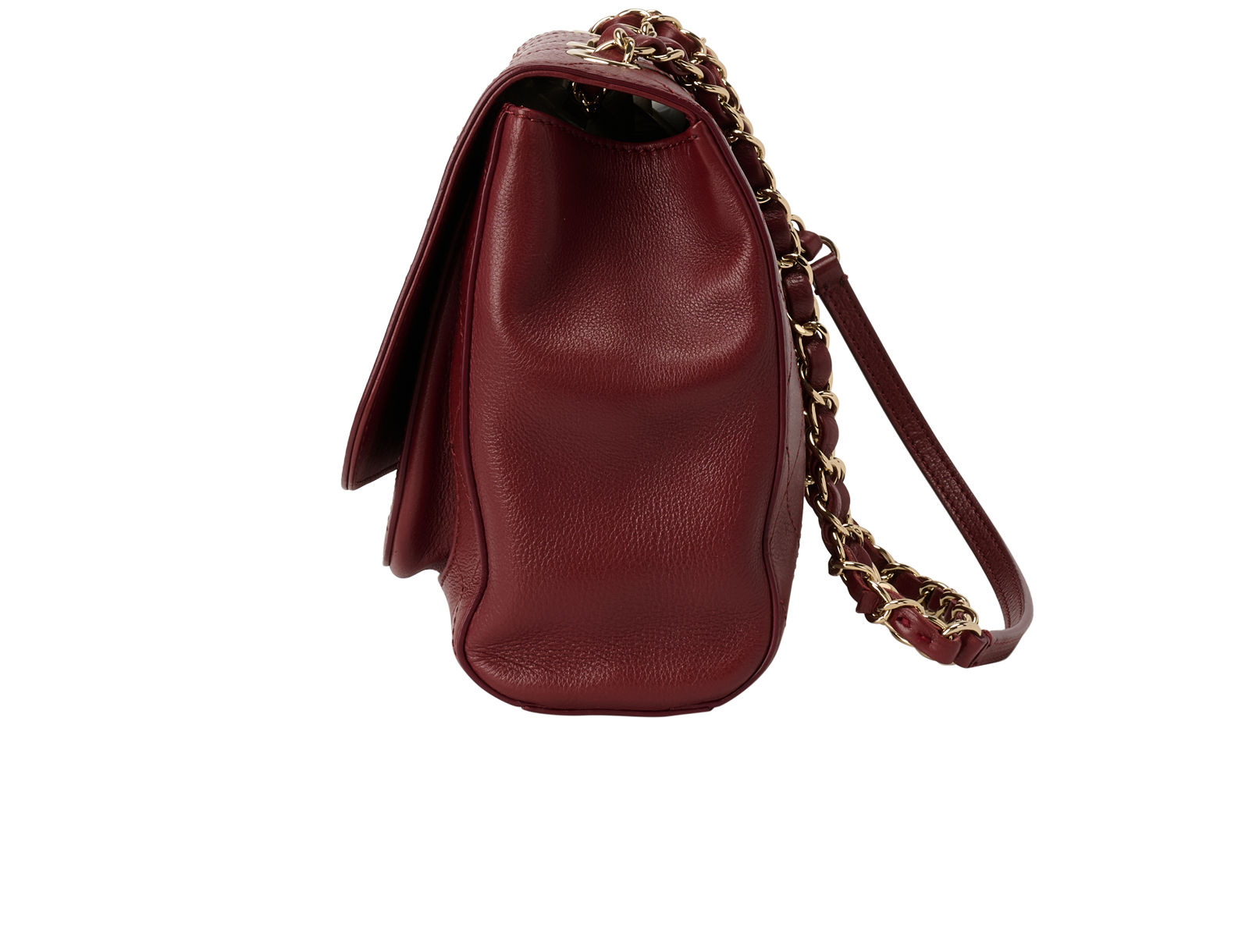 Pocket Flap, &pound;2,900, Handbags, Burgundy, Leather, Bottom view